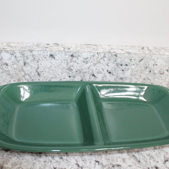 Longaberger Serving Tray Divided Dish Ivy Green - Picture 1 of 6